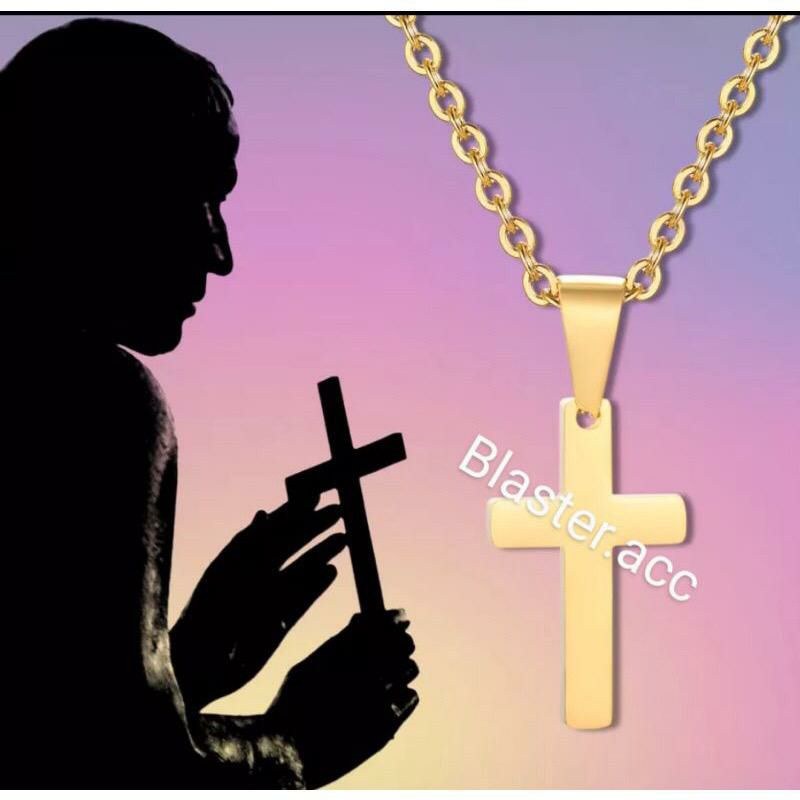 KALUNG TITANIUM PRIA DAN WANITA KALUNG SALIP GOLD RANTAI NORI DAN GEPENG TITANIUM