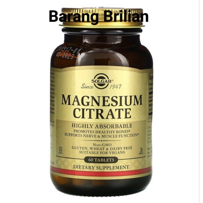 Solgar Magnesium Citrate 60 120 Tablets
