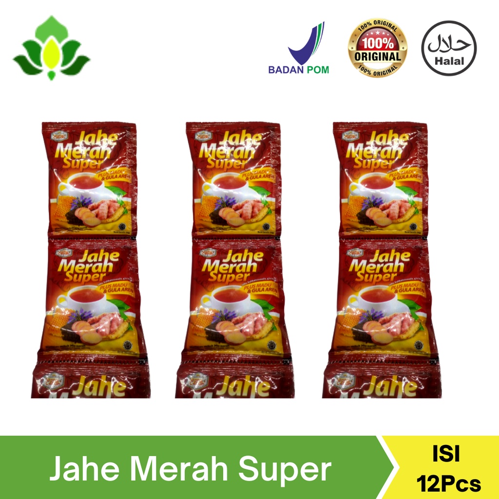 

Jahe Merah Super Ratu Lebah Plus Madu & Gula Aren Isi 12 Pcs / 1 Renceng Original
