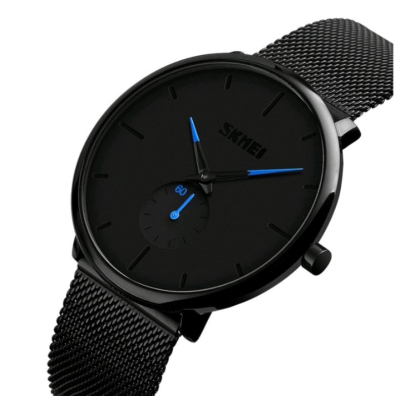 Jam Tangan skmei 9185 rantai pasir hitam water resistant baru