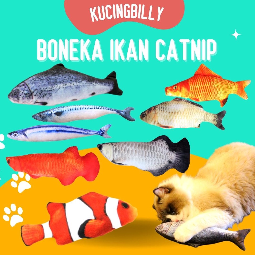 Mainan kucing Boneka catnip ikan