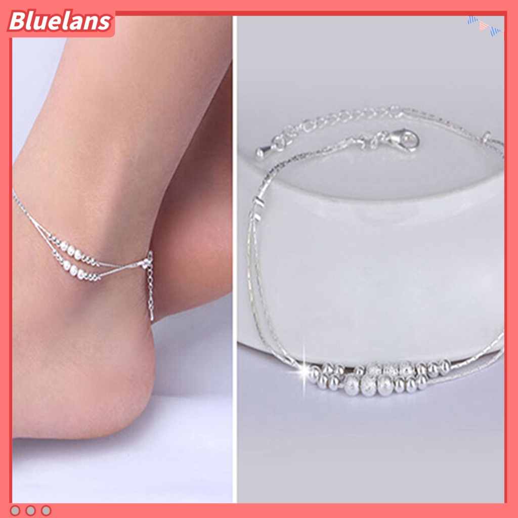 Bluelans Anklet Exquisite Adjustable Women Star Heart Beads Pendant Foot Bracelet