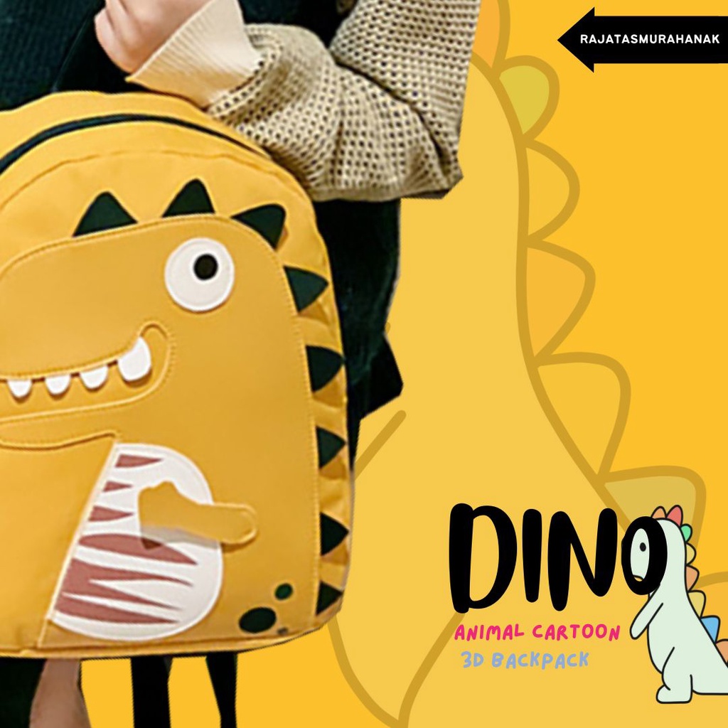 Tas Anak Dinosaurus 3D CARTOON EFFECT - Tas Dino Ransel Dino Tas Sekolah Anak