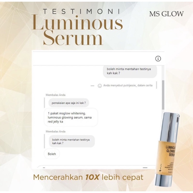 SERUM LUMINOUS MSGLOW TERAMPUH