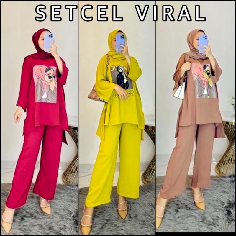 STELAN CRINKLE VIRAL ONE SET SETCEL SABLON MOTIF GAMBAR HIJAB BIGSIZE JUMBO LONG GROSIR JAKARTA MODELLANO TAMARA BLAZER  VOGUE