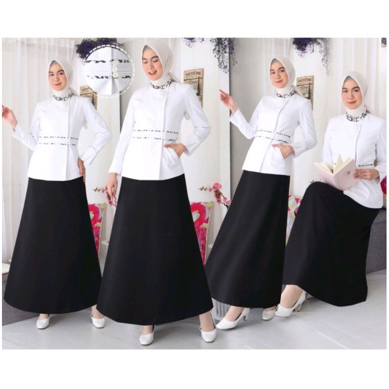 ATASAN PUTIH  KOM BATIK ROKA / SPAN/ CLN FREE HIJAB