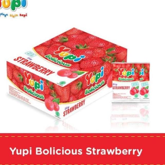 

Serba diskon--Permen Yupi Bolicious Strawberry Stroberi Box Isi 24Pcs 24 Pcs