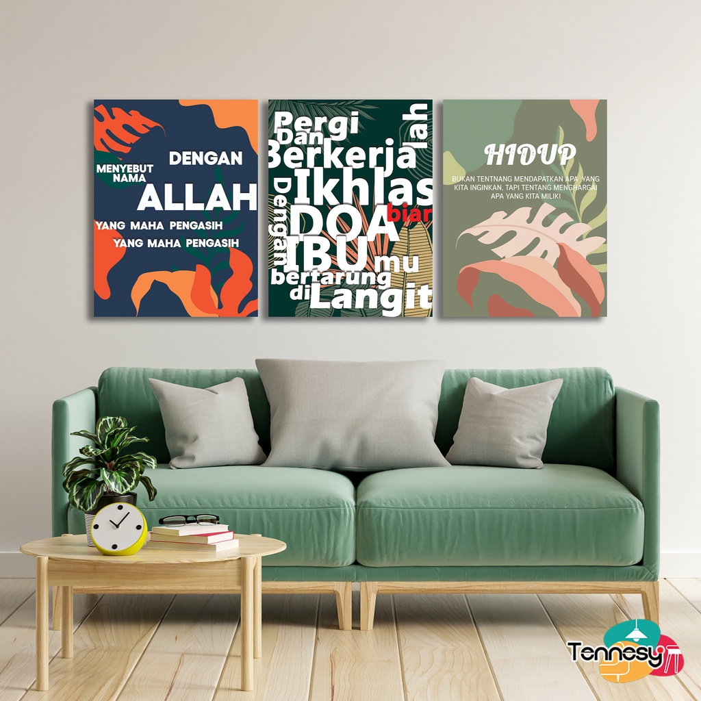 TENNESY HIASAN DINDING MOTIVASI ISLAMI 15X20 CM WALL DECOR PAJANGAN KAYU DEKORASI DINDING KAMAR TIDUR RUMAH