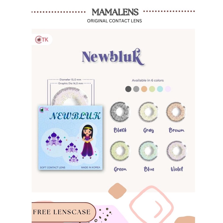 Softlens Newbluk Minus 0.50 s/d -3.00  Free Lenscase -MAMALENS