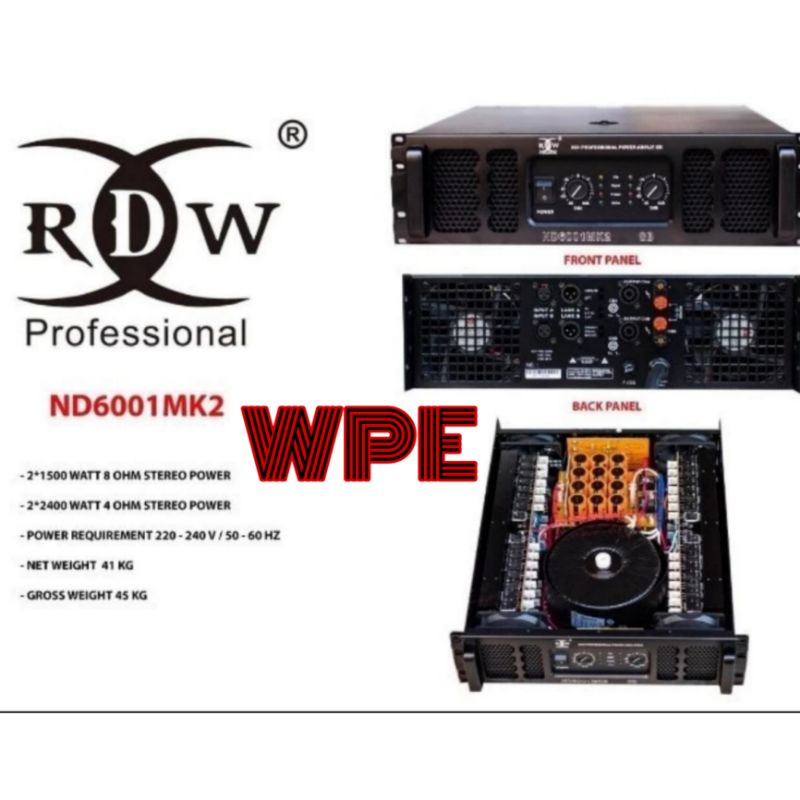 power amplifier rdw nd6001mk2 nd 6001mk2 nd6001 mk2 original