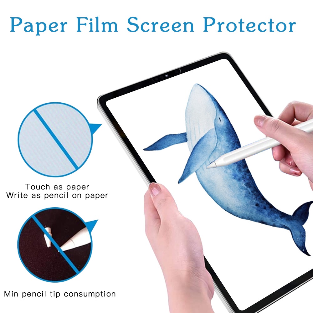Paper Like Screen Guard Ipad 9 /8 / 7 Anti Gores Screen Protection  Ultra Thin For Ipad Gen 9 / 8 / 7 10.2 Inch Air 4 5 10.9 Inch Pro 2018 - 2021  11 Inch