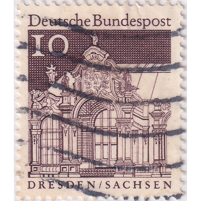 

Prangko Germany 1966 - Building Structures of the 12th Century, small size 10Pfg Used