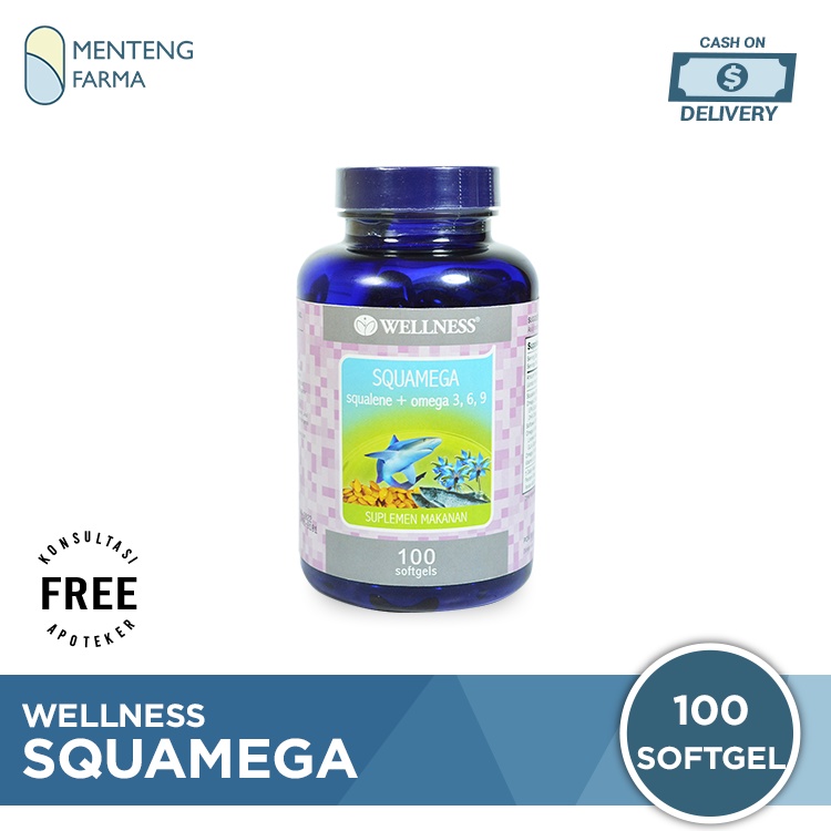 Wellness Squamega Isi 100 Kapsul - Suplemen Squalene dan Omega 3, 6, 9