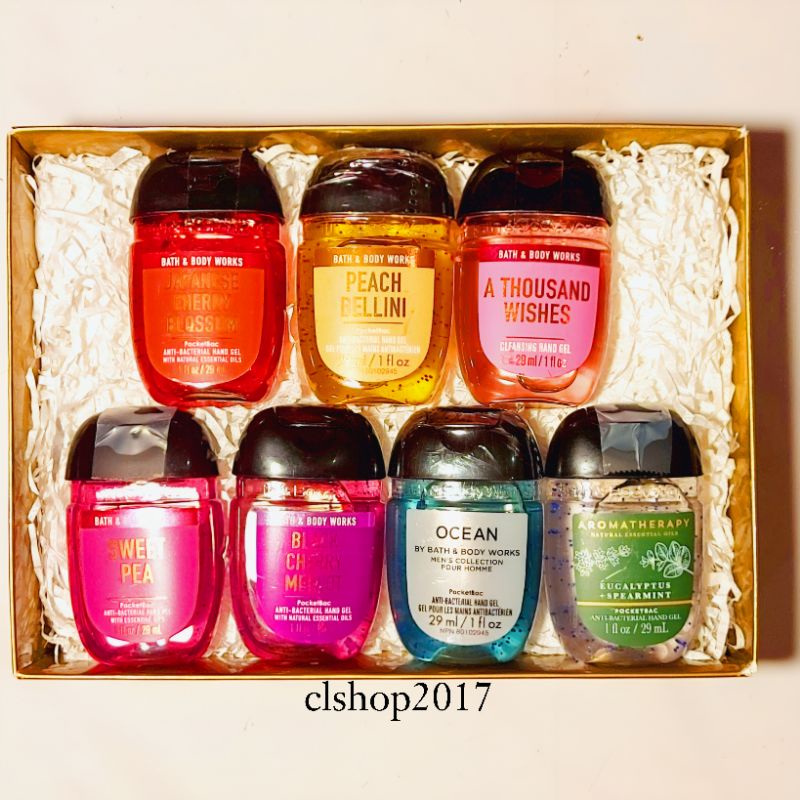 BATH &amp; BODY WORKS BBW PAKET GIFTSET HAMPERS POCKETBAC REFILL ANTI BACTERIAL HAND GEL WITH ESSENTIAL OILS 29 ML 2IN1 3IN1 4IN1 5IN1 6IN1 7IN1 A THOUSAND WISHES ATW ENERGY BLACK CHERRY MERLOT CACTUS BLOSSOM PURE WONDER EUCALYPTUS SPEARMINT IN THE STARS ITS