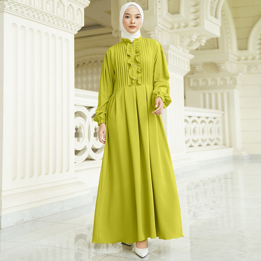 Baju Gamis Wanita - Gamis Muslim - Dress Kondangan - Tresna Bahan Shakila Stretch Premium Busui Friendy by DEMORE