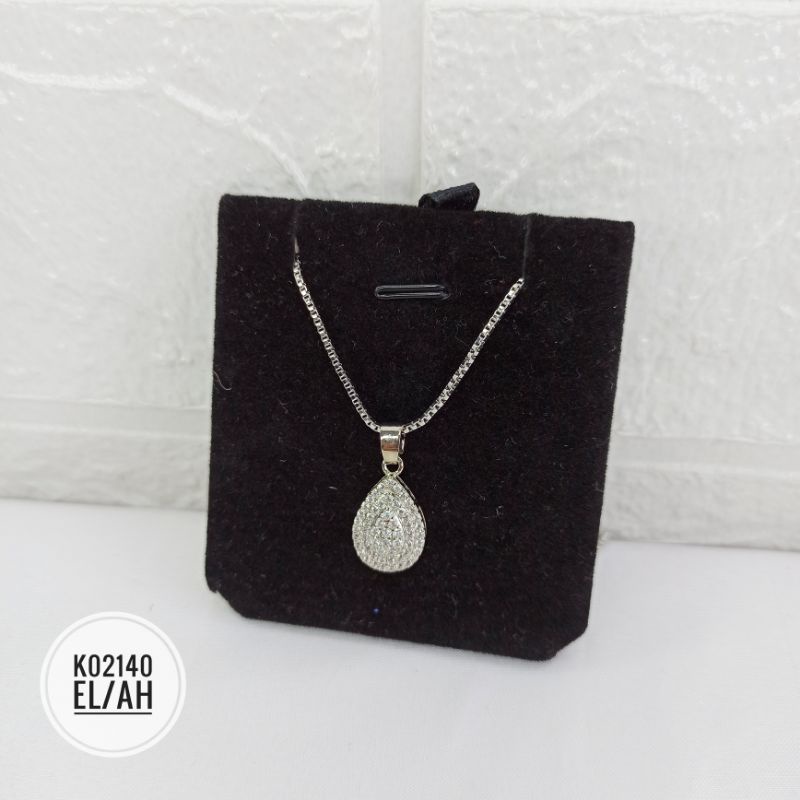 Kalung xuping Fashion Rhodium Oval Zircon Mewah K02140