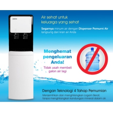 Dispenser Aquazone Filter 4 Filter Tanpa Galon dengan Teknologi 4 Tahap Pemurnian Air Sehat untuk Keluarga Sehat