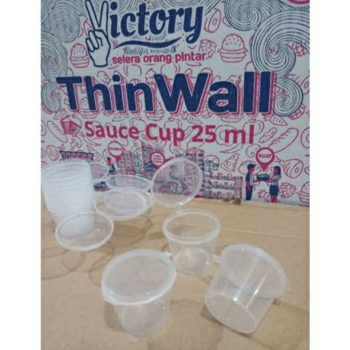 Thinwall Cup Plastik 25 ML Tempat Wadah Saus Saos Sambal Sambel