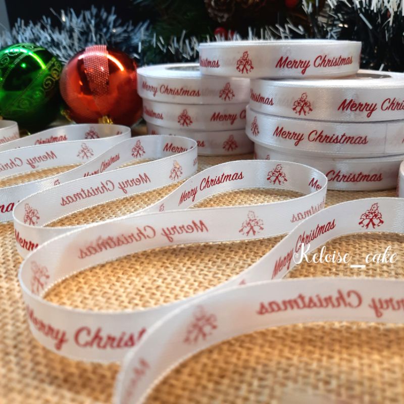 

[NEW] PITA SATIN PUTIH CHRISTMAS/NATAL LEBAR 1 CM