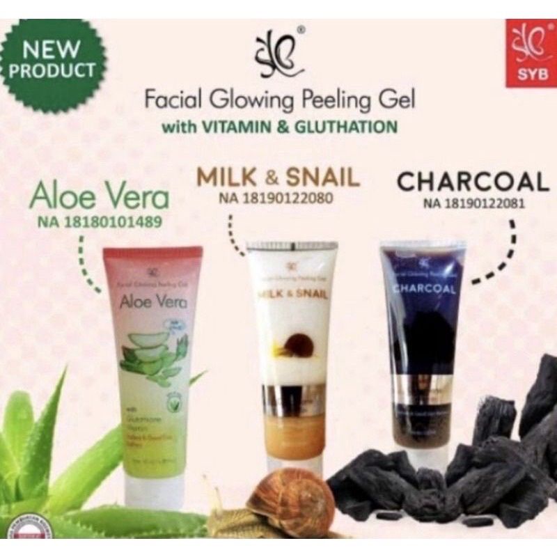 SYB Facial Glowing Peeling Gel Aloe Vera| Charcoal | SYB Pelling