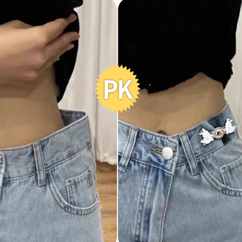 Kancing Pinggang Celana Jeans Bahan Alloy Multifungsi Dapat Dilepas Motif Kelinci