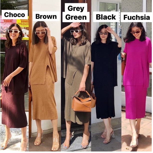 NAGITA KNIT SKIRT SET | Set Blouse dan Rok | Setelan Wanita