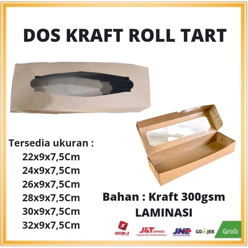 

Dos KRAFT ROLLTART WINDOW TINGGI 7,5 cm | Box Dos Rolltart Kraft Window