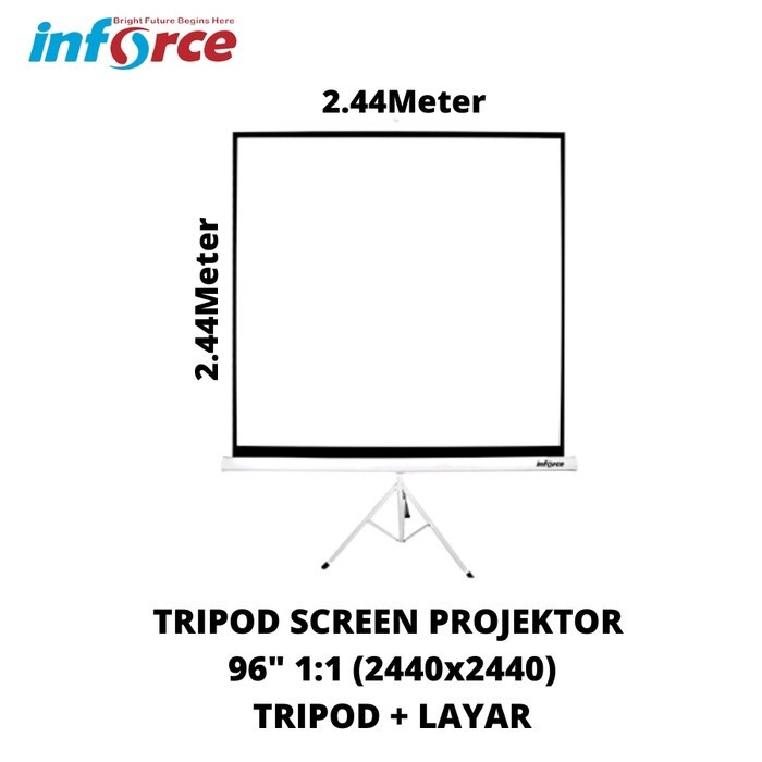 SCREEN PROJECTOR INFORCE TRIPOD 96&quot; LAYAR PROYEKTOR 96 INCI KAKI MANUAL