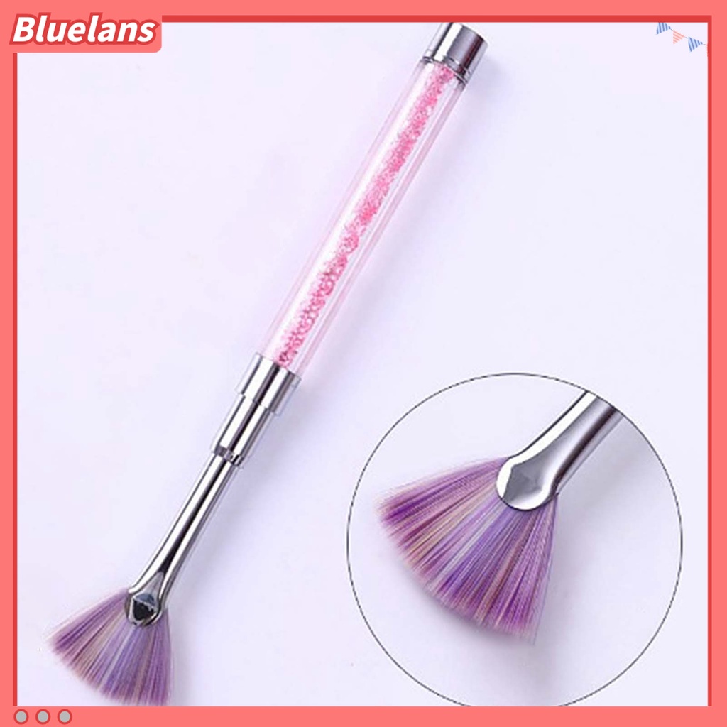 (In Stock) Kacamata Hitam Lensa Warna Warni ♡Kuas Pena Gambar Bubuk Glitter Berlian Imitasi Bentuk Kipas Untuk Nail Art