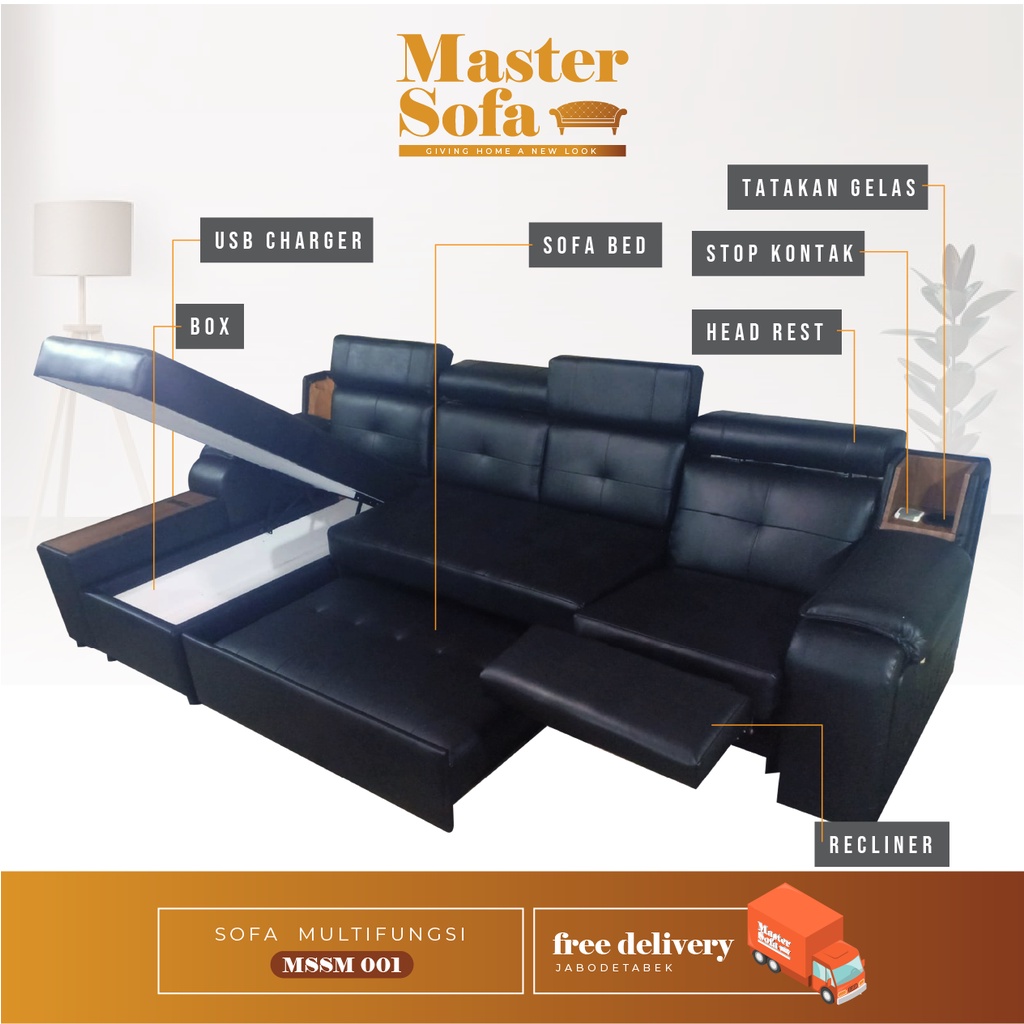 Sofa multifungsi storage / sofa recliner / sofa bed minimalis