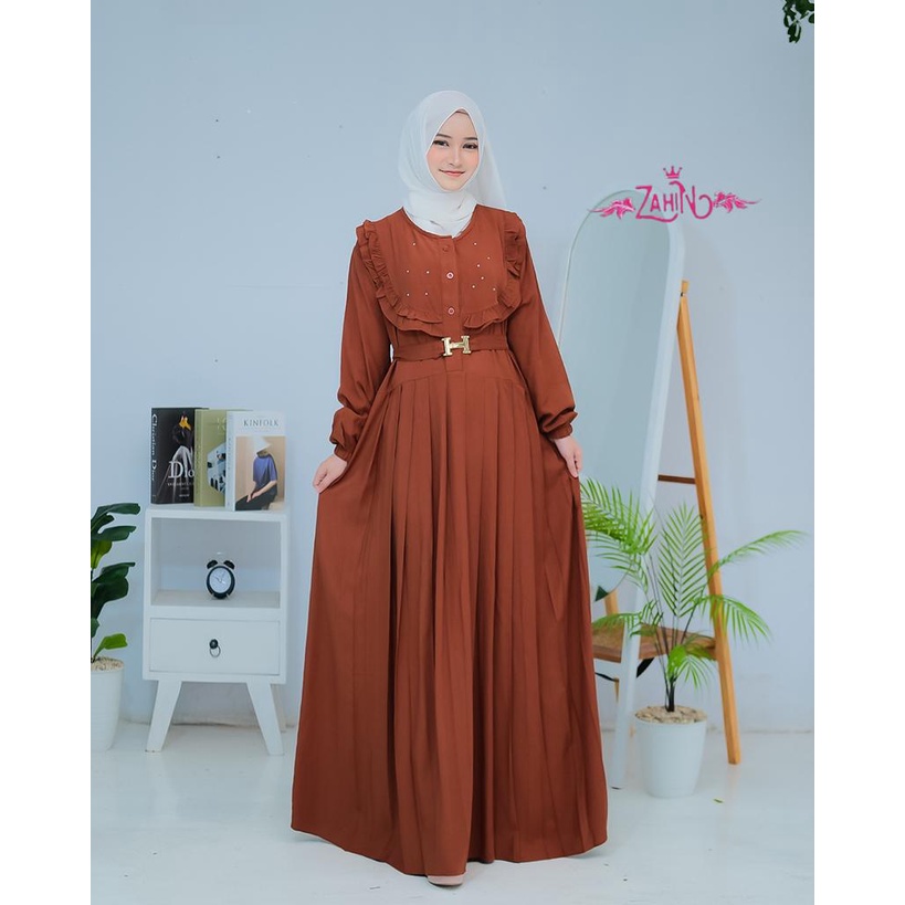 QINAN ZAHIN Gamis premium rayon twill adem dan ANSANIA wollycrepe mutiara pearl