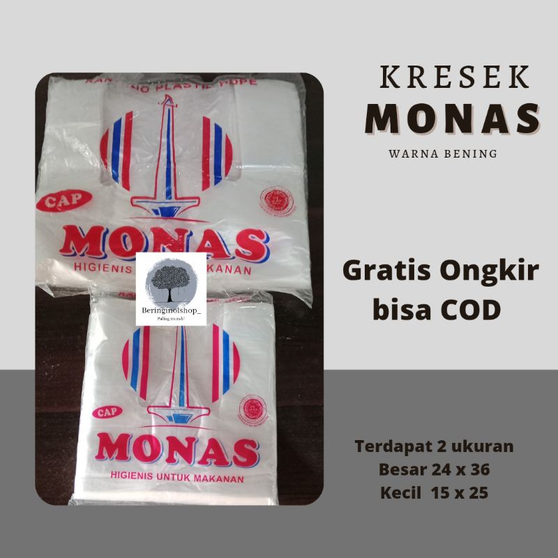 Kantong Plastik | Kantong Kresek | Kantong Kresek Cap Monas Warna Putih Polos Putih Bening