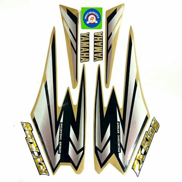 STRIPING RX KING 2002 GOLD SILVER SATU PAKET EMBLEM RX KING YAMAHA  [SDU.18Oc22ᵟ]