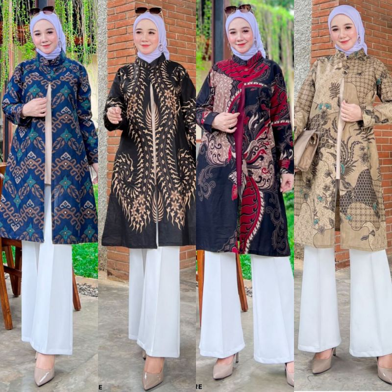 NEW TUNIK BATIK CARDY TERLARIS FESHION MUSLIMAH KEKINIAN