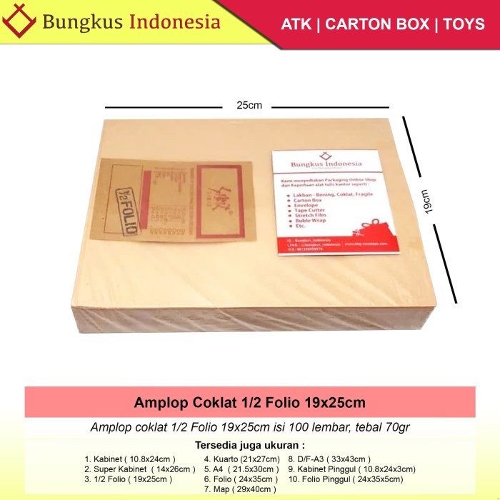 

Amplop Coklat 1 2 Folio isi 100lbr