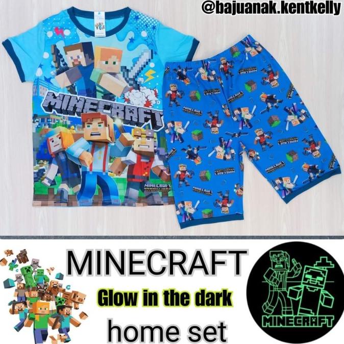VIRAL Baju kaos setelan MINECRAFT anak laki jumbo besar gemuk big remaja
