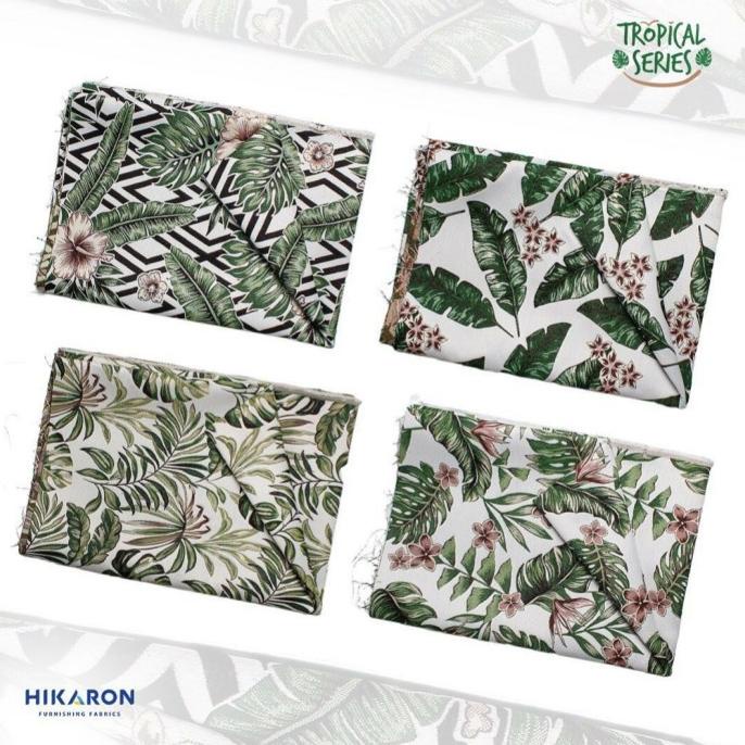 TROPICAL COLLECTION: KAIN SOFA HIKARON - KANVAS MOTIF DAUN