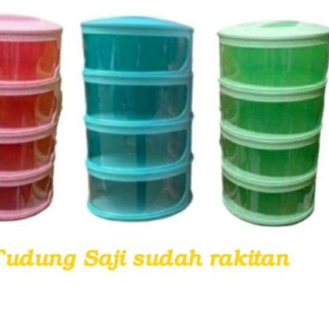 DISKON BRANDS FESTIVAL Tudung saji 4 susun rakitan serbaguna 4 layer multifungsi warna putih biru pi