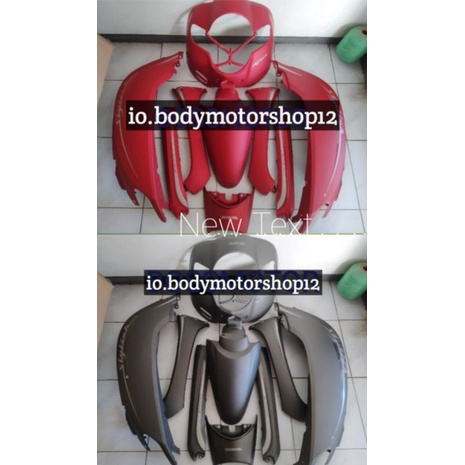 cover body fullset body halus HONDA SCOOPY FI DONAT ring 12 2017-2020 MERAH DOFF-MATTE BROWN