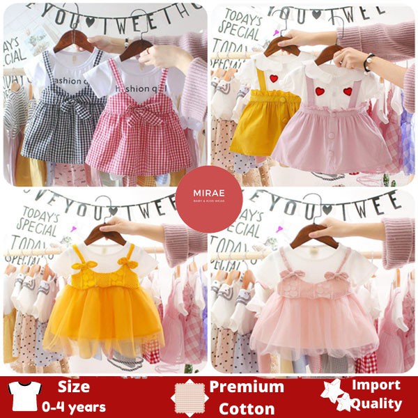 Baju bayi perempuan 0 6 bulan dress anak fashion korea style rok/Baju dress bayi new born perempuan/