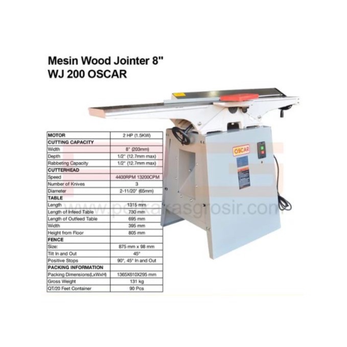 Wood Jointer WJ-200 8inch Oscar Economical Jointer Oscar Wj200 8 inch