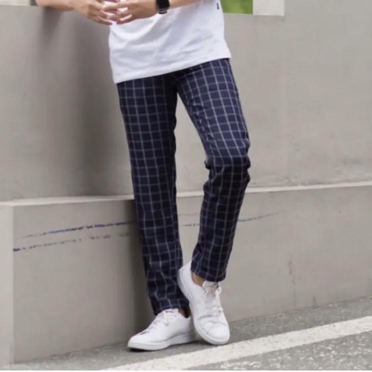 KRS.18Oc22ᵀ– CELANA KEREN  YANG LAGI HIZT CELANA TARTAN PANJANG CELANA KOTAK-KOTAK KOREAN STYLE PRIA