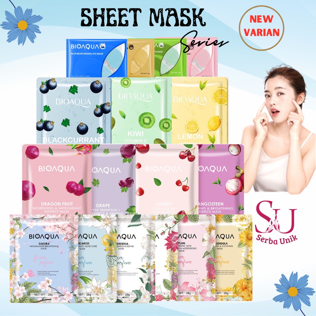Bioaqua Sheet Mask Hydrating Essence Face Mask Brightening Moisturizing
Skin Care Anti Aging Masker Wajah | Lip Mask | Eye Mask