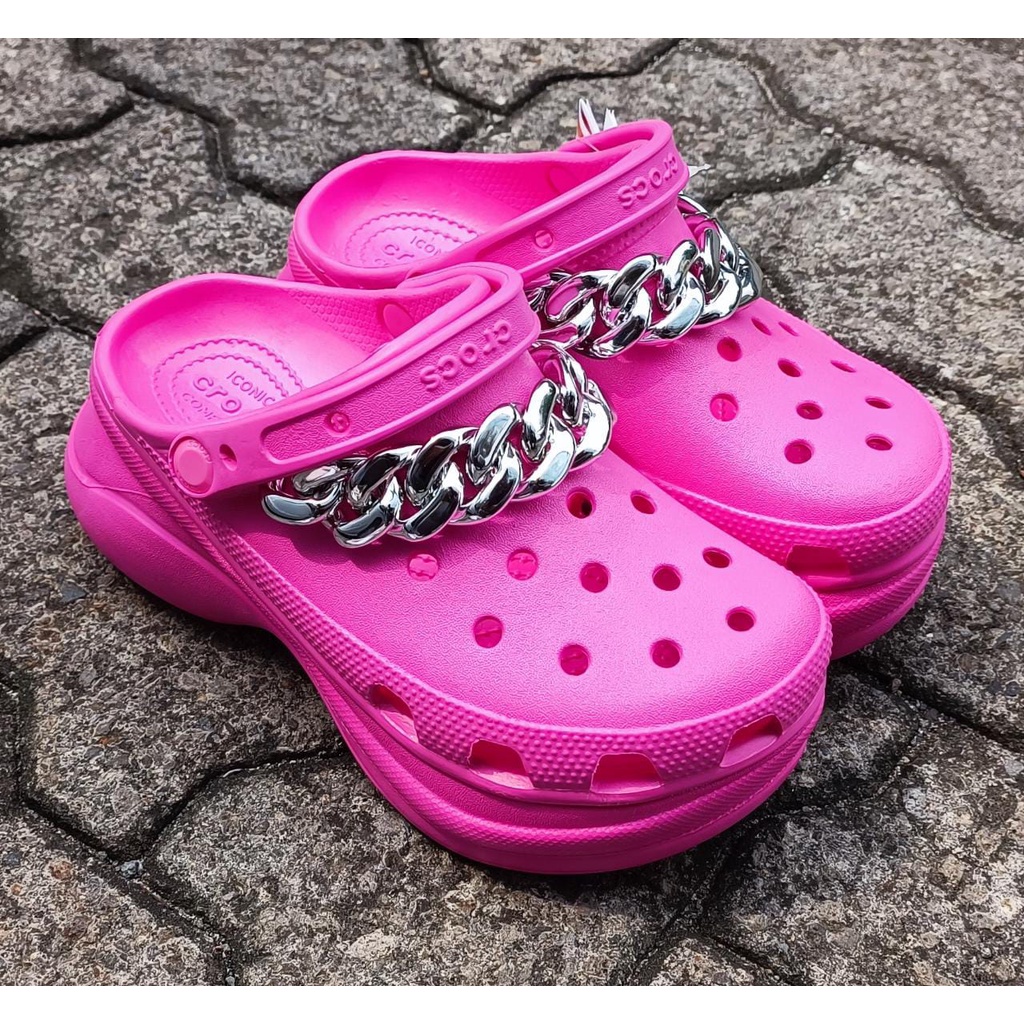 Crocs Classic Bae Clog Chain Embellished / Sandal wanita Crocs classic bae platform by rante / Crocs bae rante / Crocs Bae