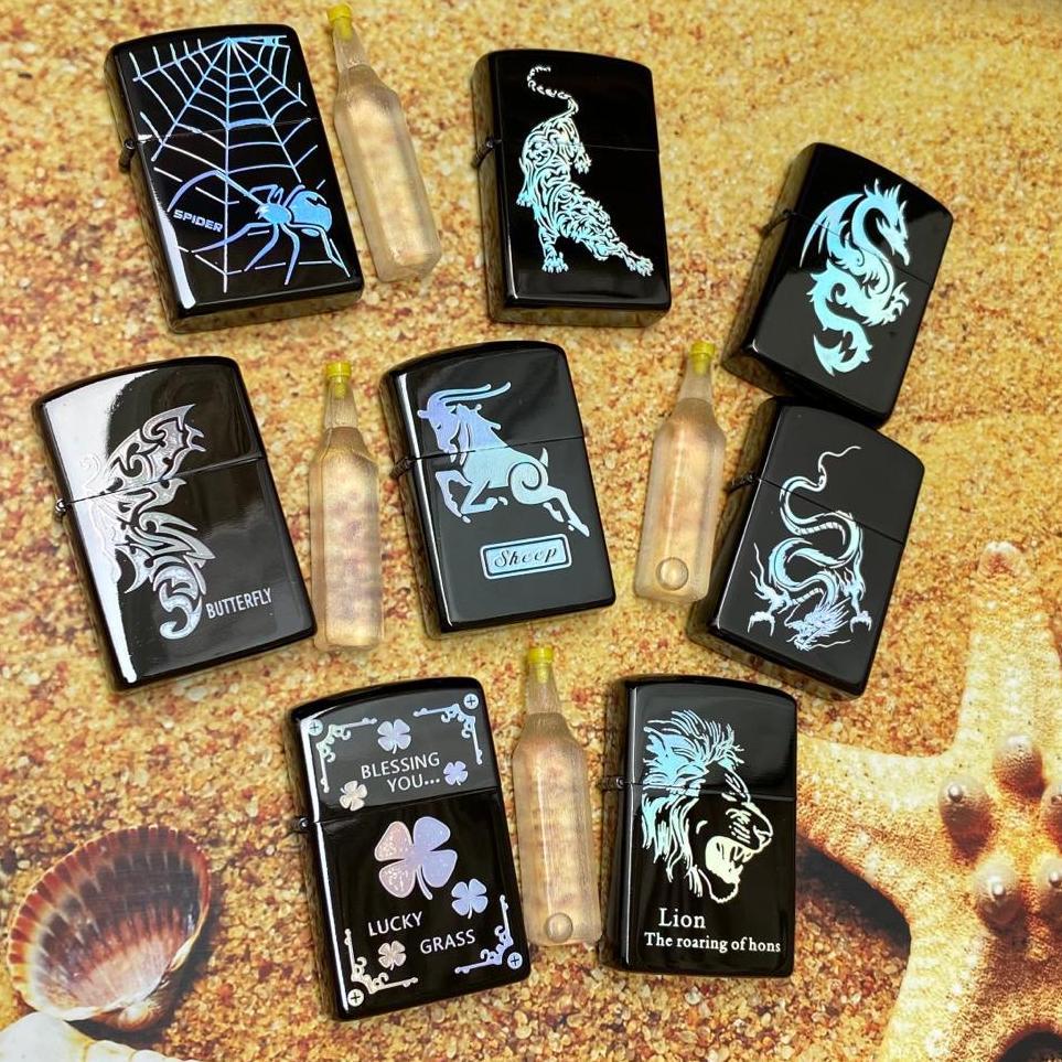 Jangan ketinggalan--Korek Api ZIPPO Set Hitam Motif