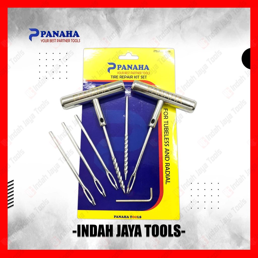 PANAHA 7201 Alat Tambal Ban Set Tubles BESI Tire Repair Metal Tubeless