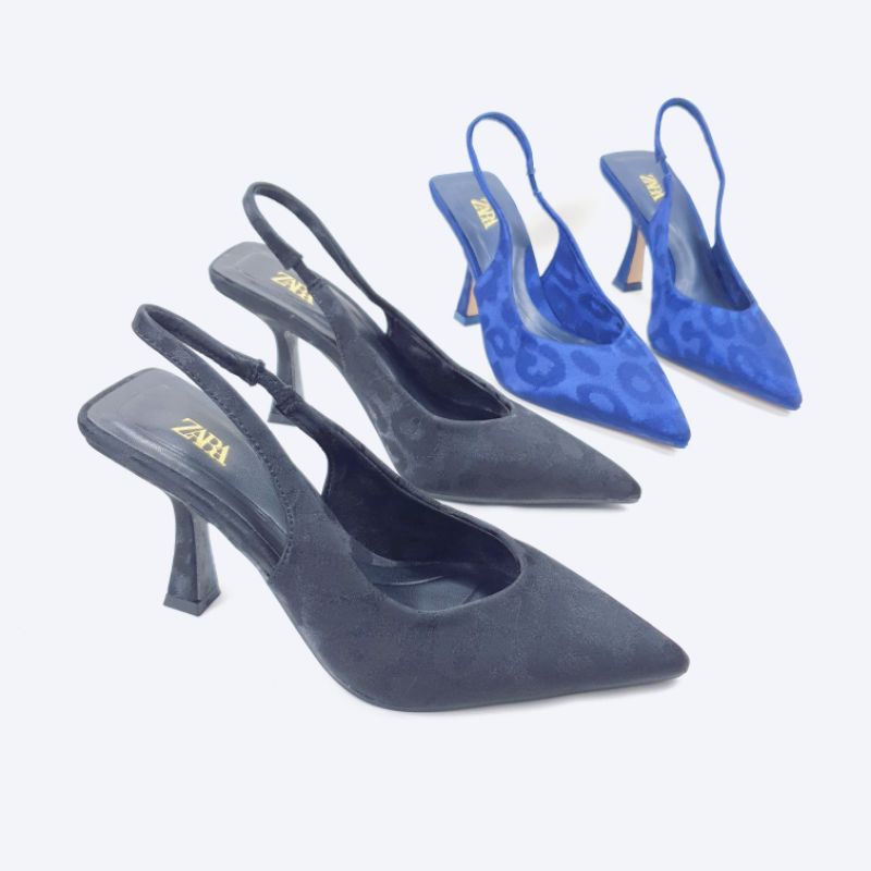 ZR Suede Slingback High Heels 351