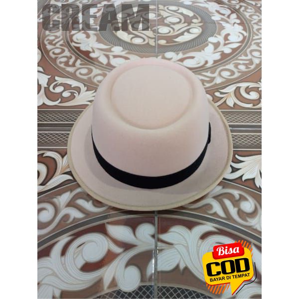 fedora pie hat topi bulat pork pie topi glen fredly harga grosir (BISA COD)