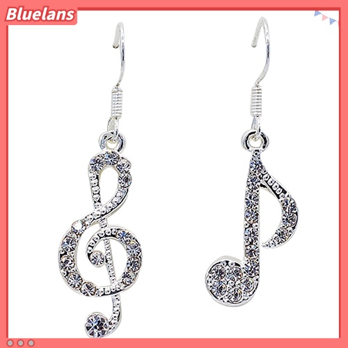 Bluelans Women Fashion Music Note Elegant Silver Color Jewelry Charm Hook Earring