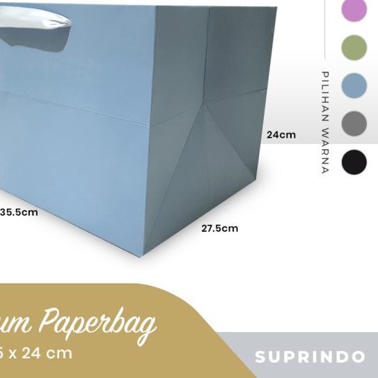 

Premium Paperbag CAKE - JUMBO 2 uk. P35.5 x L27.5 x T24 cm - Abu-abu